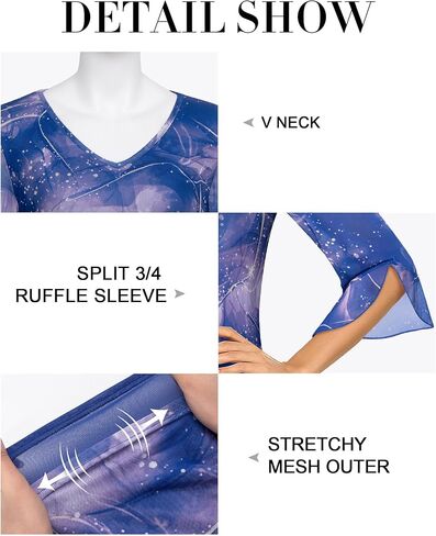 قمصان وبلوزات علوية وبلوزات نسائية بأكمام 3/4 من MCKOL بطبقات مزدوجة ورقبة على شكل حرف V أنيقة in Kuwait