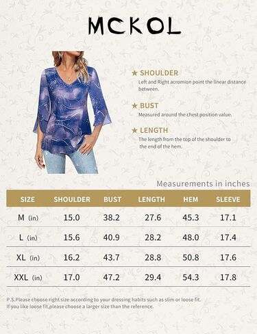 قمصان وبلوزات علوية وبلوزات نسائية بأكمام 3/4 من MCKOL بطبقات مزدوجة ورقبة على شكل حرف V أنيقة in Kuwait