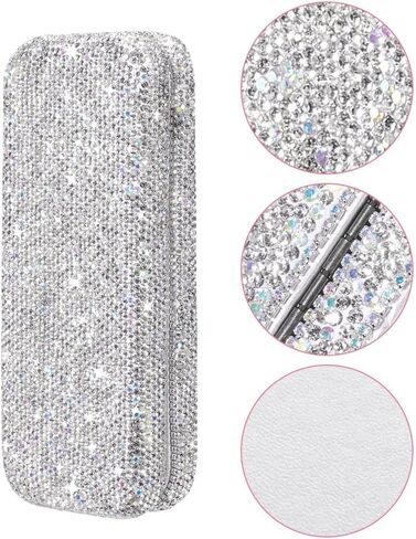 JSCARLIFE Bling Crystal Eyeglasses, Shiny Glasses Case Rhinestone Hard Shell Protective Large Eyeglass Case in Saudi Arabia