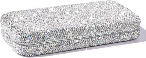 JSCARLIFE Bling Crystal Eyeglasses, Shiny Glasses Case Rhinestone Hard Shell Protective Large Eyeglass Case in Saudi Arabia