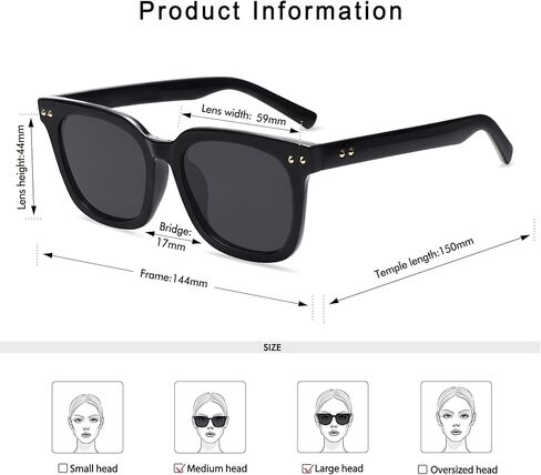 نظارات شمسية مستقطبة مربعة كبيرة الحجم من Appassal للنساء والرجال كلاسيكية عصرية UV400 Vintage Sunies AP3647 in Saudi Arabia