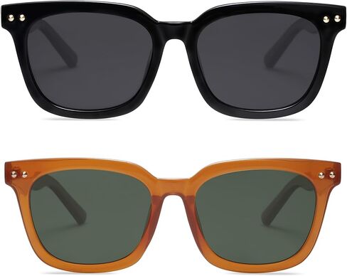 نظارات شمسية مستقطبة مربعة كبيرة الحجم من Appassal للنساء والرجال كلاسيكية عصرية UV400 Vintage Sunies AP3647 in Saudi Arabia