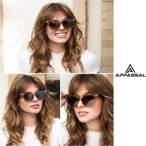 نظارات شمسية مستقطبة مربعة كبيرة الحجم من Appassal للنساء والرجال كلاسيكية عصرية UV400 Vintage Sunies AP3647 in Saudi Arabia