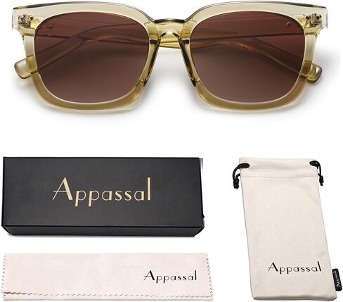 نظارات شمسية مستقطبة مربعة كبيرة الحجم من Appassal للنساء والرجال كلاسيكية عصرية UV400 Vintage Sunies AP3647 in Saudi Arabia