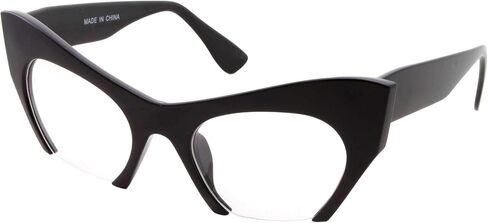 grinderPUNCH Semi Rimless Cat Eye Glasses Clear Lens Half Frame Cut Off Bottom in Saudi Arabia