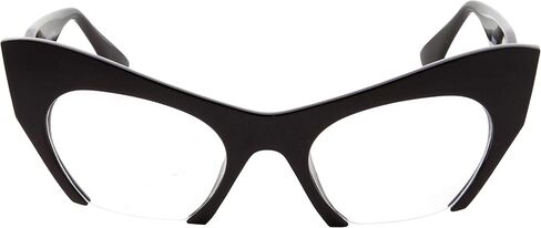 grinderPUNCH Semi Rimless Cat Eye Glasses Clear Lens Half Frame Cut Off Bottom in Saudi Arabia