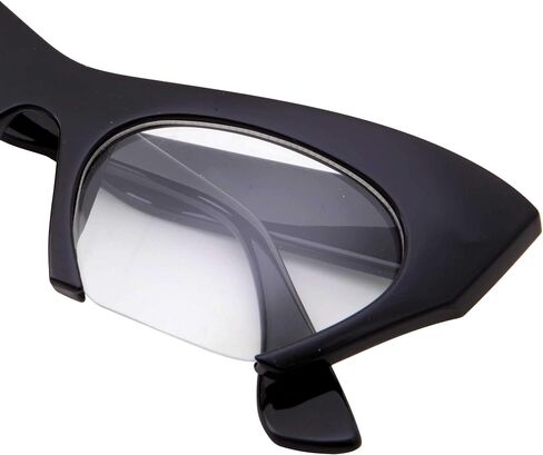 grinderPUNCH Semi Rimless Cat Eye Glasses Clear Lens Half Frame Cut Off Bottom in Saudi Arabia