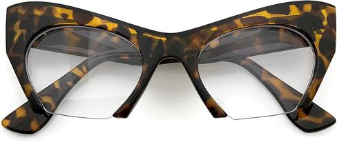 نظارات عين القطة شبه بدون إطار من GrinderPUNCH بعدسات شفافة نصف إطار مقصوص من الأسفل in Kuwait