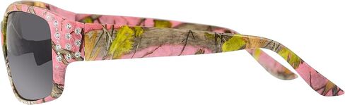 Polarized Hot Pink Camo Sunglasses for Women - Diamante - Free Matching Microfiber Pouch in Saudi Arabia