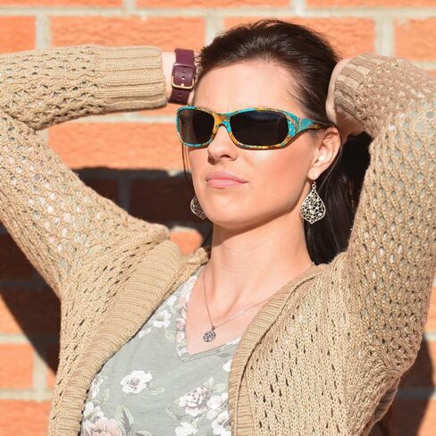 Polarized Hot Pink Camo Sunglasses for Women - Diamante - Free Matching Microfiber Pouch in Saudi Arabia