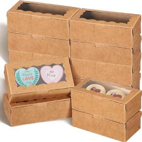 Sherr 200 Pieces 4 x 2 x 1 Inches Cookie Boxes Bakery Boxes with Window Macaron Boxes Treat Cupcake Boxes Cake Slice Container Rectangle Hot Chocolate Bombs Boxes for Wedding Desserts Pastry(White)