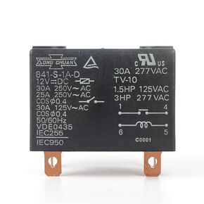 841-S-1A-D 100/120VAC General Purpose Relay SPDM 30A 277VAC with Dust Cover Quick Terminal