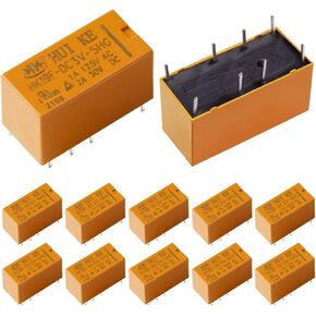 12Pcs DPDT Relay DC 5V Coil 8 Pin 2NO 2NC Mini PCB Power Relays HK19F-5V