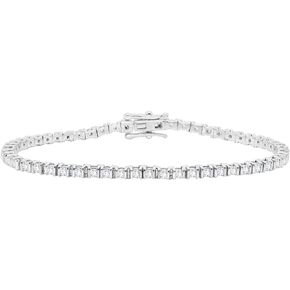 14K Gold Plated 2MM Round Cut Sparkling Cubic Zirconia Classic Tennis Bracelet for Women Size-7" Inch (Clarity- VVS1, D-Color, 3.80 Ct)
