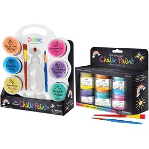 DIY Sidewalk Chalk Paint 6pk Kit - Non-Toxic, Washable Powdered Chalks - Simply Mix in Water and Use a Paintbrush to Create Colorful Artwork on the Sidewalk or Chalkboard, For Kids Ages 5+