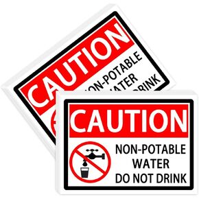 Non Potable Symbol Stickers Not for Drinking Water Sign Labels, 3.5×5 Inch Adhesive Do Not Drink Safety Danger Caution Sign Labels Indoor or Outdoor Use.(12 Pcs)