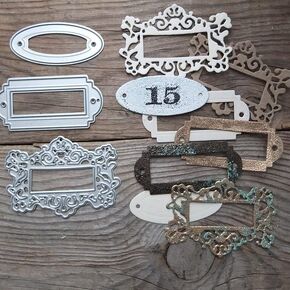 3pcs/Set Label Frame Metal Die Cuts,Tags Banner Cutting Dies Cut Stencils for DIY Scrapbooking Photo Decorative Embossing Paper Dies for Scrapbooking Card Making