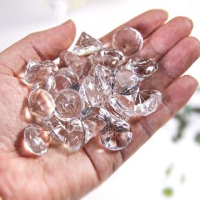 Pack of 10 Crystal Diamond Jewel Home Decor, Wedding Table Decoration, Glass Paperweight 40mm (1.6in)