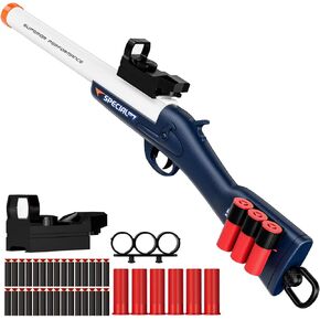 Toy Shotgun Shell Ejecting Toy Gun,Soft Bullets Gun, with 30 Bullets Perfect As a Birthday-Holiday for 8-12 Year Olds(Blue)