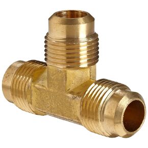 Anderson Metals Brass Tube Fitting, Flare Tee, 1/2" x 1/2" x 1/2" Flare,54044-08