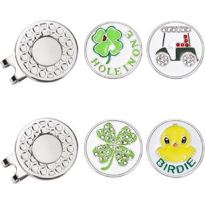 قطعتان من علامات كرة الجولف مع مشابك قبعة مغناطيسية معدنية، مشبك قبعة مضحك لعلامة كرة الجولف، أداة محاذاة وضع الجولف، ملحقات الجولف للرجال، هدايا لمحبي الجولف in Kuwait