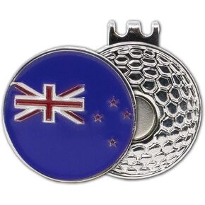 DA VINCI Magnetic Golf Hat Clip with 1 Inch Embossed Flag of Countries Metal Golf Ball Marker