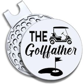 The GolfFather Golf Ball Marker with Magnetic Hat Clip, Funny Golf Gift for Men