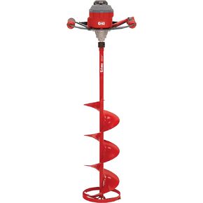 Eskimo E40 Electric Ice Fishing Auger, Full Power 40v Lithium-ion Battery, Lightweight Powerhead, Turbo Cutting System, Multi-Edge Blades, Red