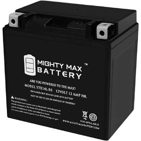 Mighty Max Battery YTX14L-BS -12 Volt 12 AH, 200 CCA, Rechargeable Maintenance Free SLA AGM Motorcycle Battery