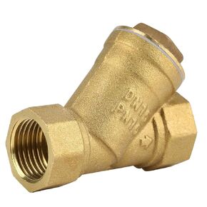 Brass Strainer 1" BSPP Female Thread Y Shaped Brass Strainer Filter Valve Connector for Working Environment of Water, Gas and Oil (DN25)