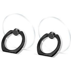 Transparent Clear Phone Ring Grips Holder Kickstand, Finger Ring Stand for Cell Phone Tablet Case Accessories Round (GD R)
