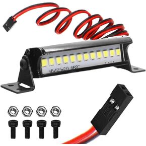 RC 12 LED Light Bar Roof Lamp Spotlight Dome Light Compatible with Traxxas TRX-4 SCX10 KM2 CC01 RC4WD D90 90046 90047 RC Crawlers,50mm/1.97"