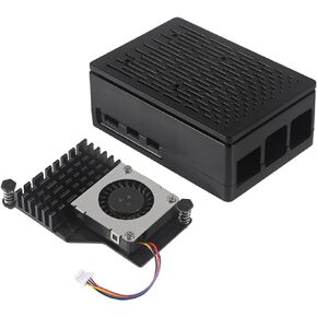 for Raspberry Pi 4 B Metal Case, Armor Case with Dual Cooling Fan Aluminium Armour - Heatsink Case for Raspberry Pi 4, Radiation and Rust Protection for Raspberry Pi 4 B (Black)
