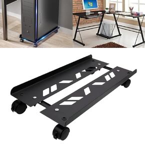 Computer Tower Metal Rolling Stand,Adjustable Mobile CPU Stand,Mobile PC Cart Holder Fits for Most Computer Tower, Gaming PC, ATX Case, PC Holder