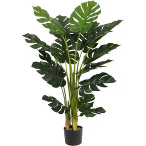 VIAGDO Artificial [Monstera] Deliciosa [Plant] 4ft Tall 15 Decorative Split Leaves, Faux Swiss Cheese [Plant] Fake Tropical [Monstera] Palm Tree for Home Office Room Store Garden Floor Decor