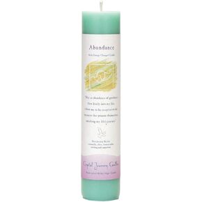 Crystal Journey Reiki Charged Herbal Magic Pillar Candle - Abundance - Made with Aromatherapy Essential Oils Clove, Citronella, Lemon Balm, Cinnamon, and Nutmeg