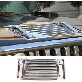 Front Hood Deck Vent Panel Grille Hood Trim Cover Fit for Hummer H2 2003-2009 Accessories, Hood Top Trim Cover (Bright)