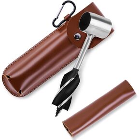 Settlers Tool Survival Hand Auger Wood Drill, Scotch Eye Auger Drill and Bushcraft Settlers Auger Tool for Camping, Outdoor, with Protective Box & Hook
