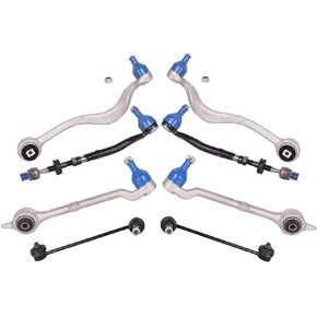 TOPAZ 8 Pcs Front Control Arm Suspension Kit w/Stablizer Link Tie Rod Ends Replacement for BMW E39 525i 528i 530i 5 series