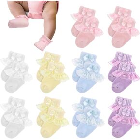 10 Pairs Preemie Socks Preemie Ruffle Socks Preemie Lace Ruffle Socks Preemie Cotton Socks for Preemie Girls Boys