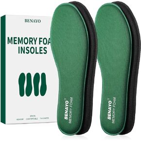 2 Pair Memory Foam Insoles,Shoe Insoles,Replacement Insoles Providing Excellent Shock Absorption and Cushioning for Feet Relief, Comfortable Insoles for Relieves Foot Pressure & Tired Achy Feet.