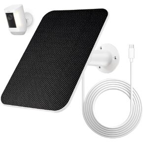 لوحة شمسية للكاميرا الحلقية، شاحن طاقة شمسية 4 وات لكاميرا Ring Spotlight Cam Plus وSpotlight Cam Pro (البطارية)، كابل طويل 13 قدم - شاحن بالطاقة الشمسية مقاوم للماء IP65 - مصنوع خصيصًا للكاميرا الحلقية (عبوة واحدة)