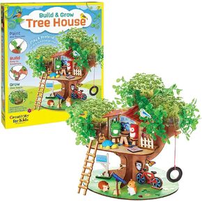 Creativity for Kids Build and Grow Tree House Craft Kit - Treehouse Playset Toy for Boys and Girls, Classic Toys for Kids