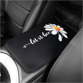 Car Center Console Pad, Flower Car Armrest Seat Box Cover Protector, Non Slip Auto Arm Rest Box Cushion for Women Men, Car Interior Accessories Decor for Most Cars, Vehicles, SUVs (Flower)