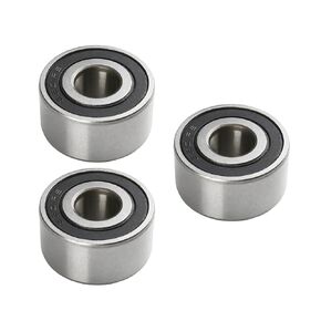 Bettomshin 3Pcs 3201-2RS/3201 Angular Contact Ball Bearing, 1/2" OD,1-1/4"ID, 5/8"T Bearing Steel Sealed P0 Rolling Bearings, J Steel Plate Stamping for Automobile Engines and Transmissions