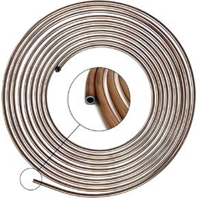 4LIFETIMELINES 1/4 Brake Line Kit - Upgraded 25 Ft. of 1/4 Flexible Copper Coated Brake Line Tube Roll 25 ft (Includes 16 Inverted Flare Fittings)