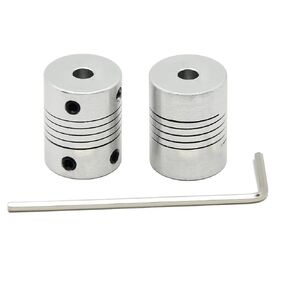 2PCs Flexible Couplings 6.35mm to 10mm for NEMA 23 Shaft and T10 Lead Screw for RepRap 3D Printer or CNC Machine