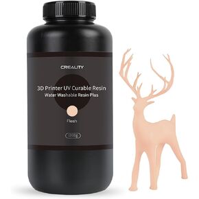 Creality Water Washable 3D Printer Resin, 405nm UV Curing Resin with High Precision 3D Printer Resin with Low Viscosity, High Toughness, Photopolymer Resin for LCD 3D Printing, Skin 500g in Kuwait
