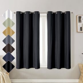 OVZME Kay Grey 100% Blackout Curtains 84 Inch Length 2 Panels, Textured Full Room Darkening Panels, Vertical Stripe Look Thermal Insulated Drapes for Bedroom Living Room, Grommets-W42 x L84