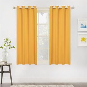 MYSKY HOME Curtains for Living Room - Thermal Insulated Grommet Room Darkening Curtains, Set of 2 Panels, 42 x 84 inches, White